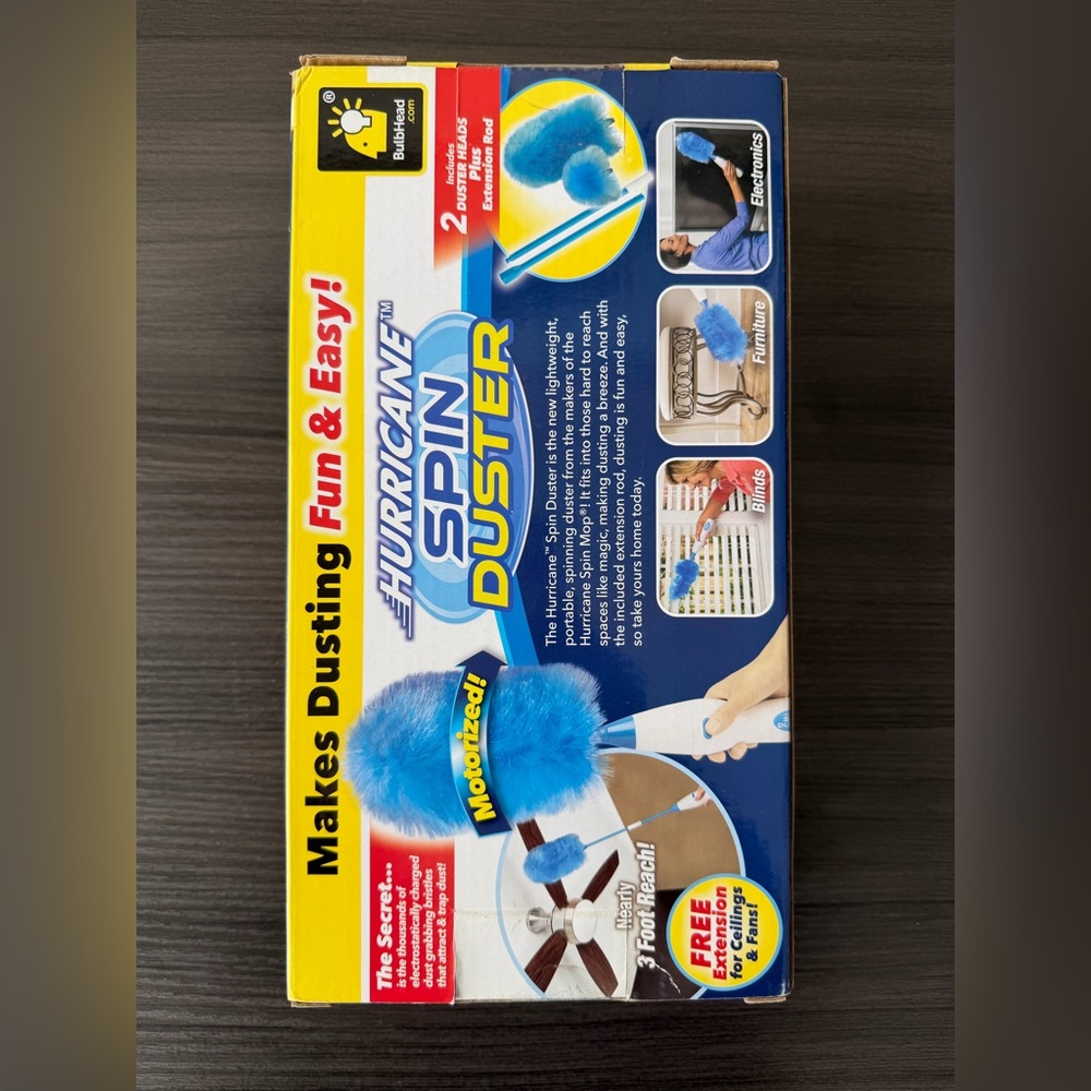 Hurricane Spin Duster Motorized Handheld Duster - Blue - Picture 2 of 6